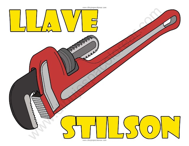 Llave Stilson dibujo a color y para colorear